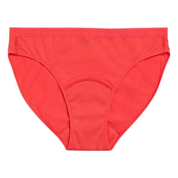 Teen Periodenslip Bikini - Bright Red Größe M medium flow