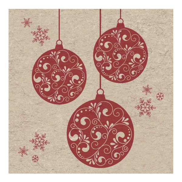 Naturals Serviette 33x33cm - Baubles 2-lagig 25Stk