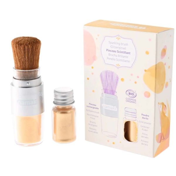 Glitzerpuder - Gold Pinsel + refill 4g