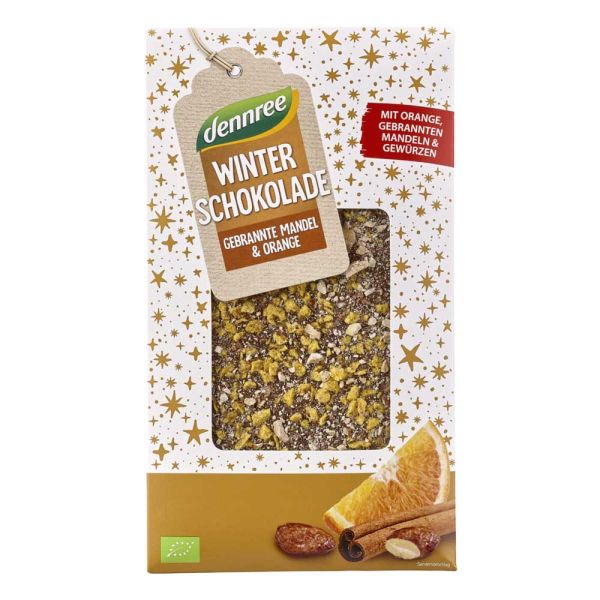 Winterschokolade - gebrannte Mandel-Orange 100g