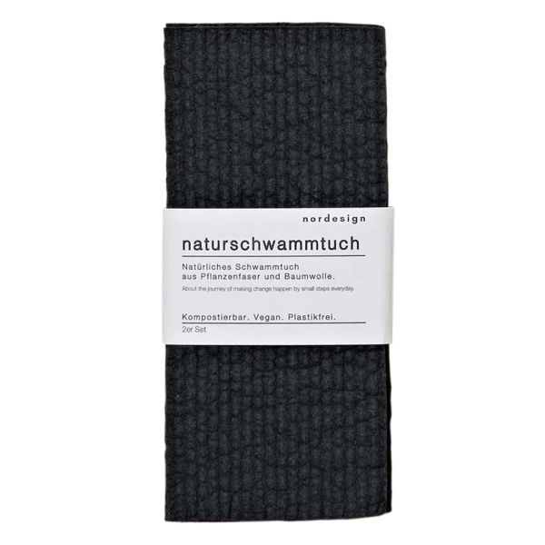 Naturschwammtuch - Schwarz 2er Set