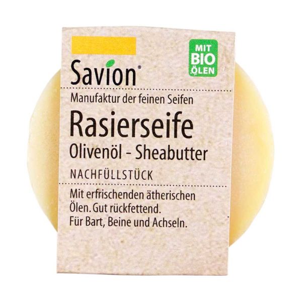 Rasierseife - Olivenöl-Sheabutter rund Nachfüllstück 50g