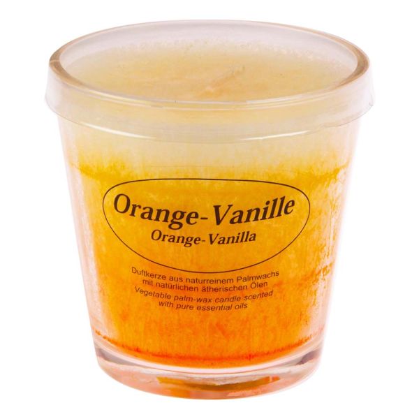 Stearin Duftkerze - Orange-Vanille im Glas