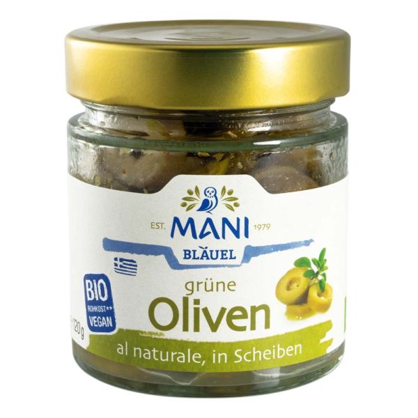 Grüne Oliven - al naturale in Scheiben 120g