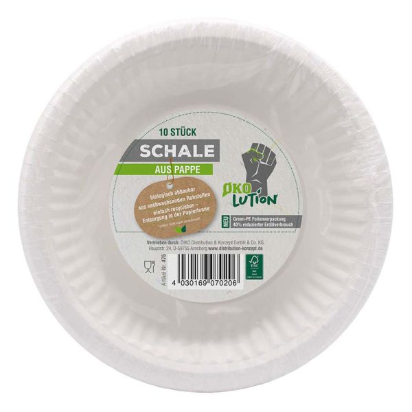 Pappschale - rund weiß 19cm 10er Pack