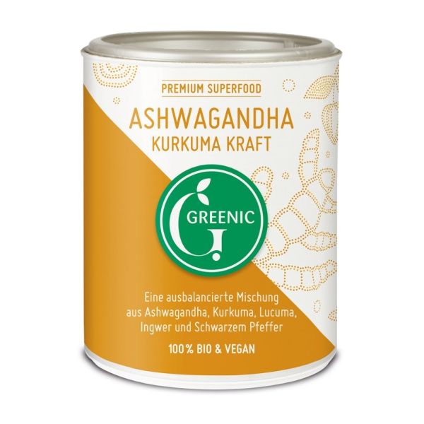 Superfood Trinkpulver - Ashwagandha Kurkuma Kraft 130g