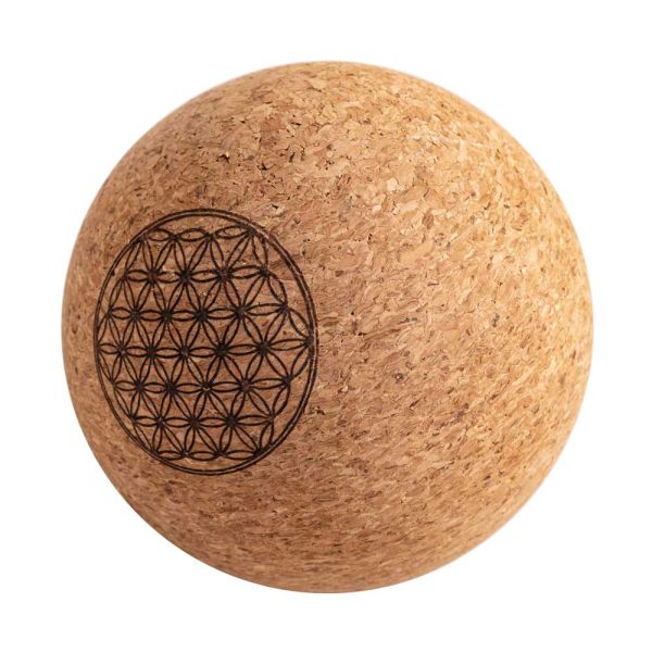 Yoga Faszienball - Kork mit Blume des Lebens 10cm