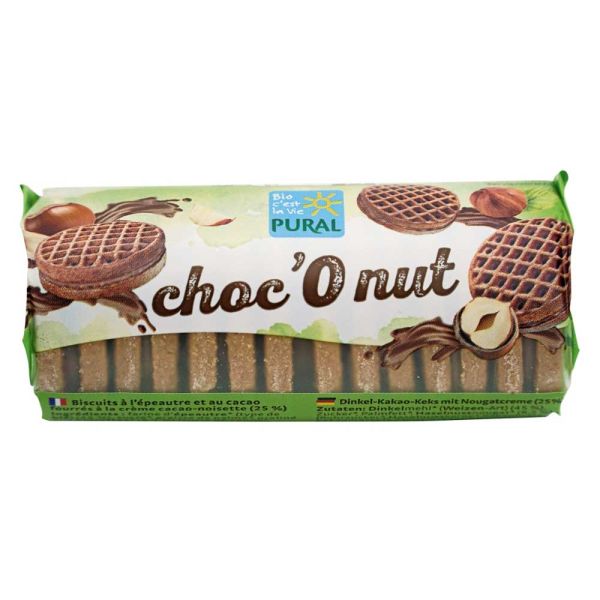 Choc&#039;O nut - Dinkel-Kakao-Keks mit Nougatcreme 85g