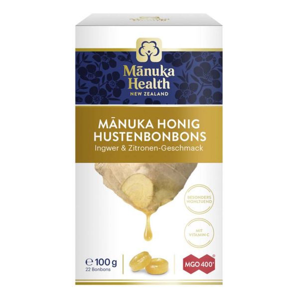 Manukahonig Hustenbonbons - MGO 400+ Ingwer &amp; Zitrone 100g