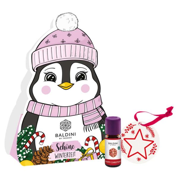 Duftset Schöne Winterzeit - Pinguin rosa Happy Christmas