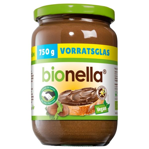 Bionella Nuss-Nougat-Creme vegan Vorratsglas 750g