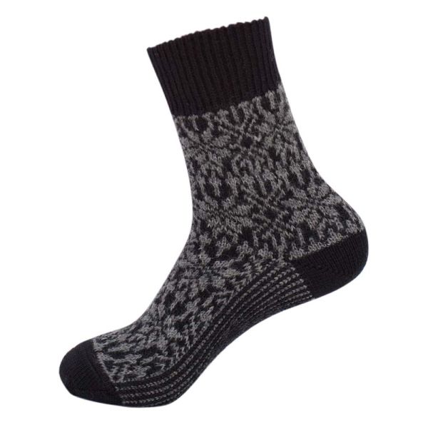 Norweger Sterne Socke - Schwarz/Grau 40-41