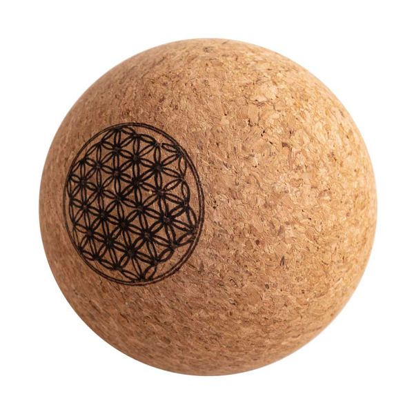 Yoga Faszienball - Kork mit Blume des Lebens 8cm