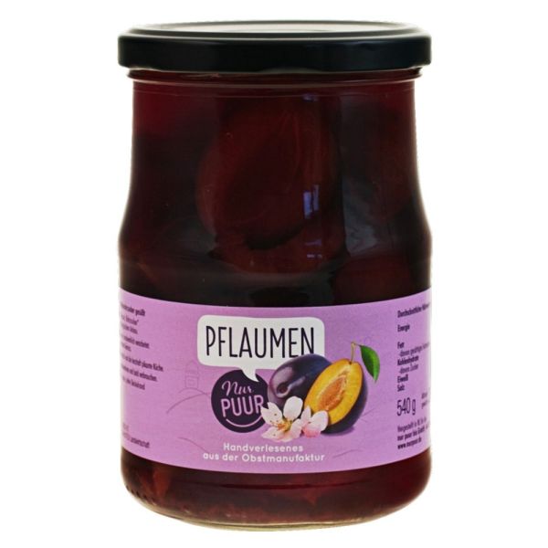 Pflaumen - halbe Frucht entsteint mit Rohzucker 540g