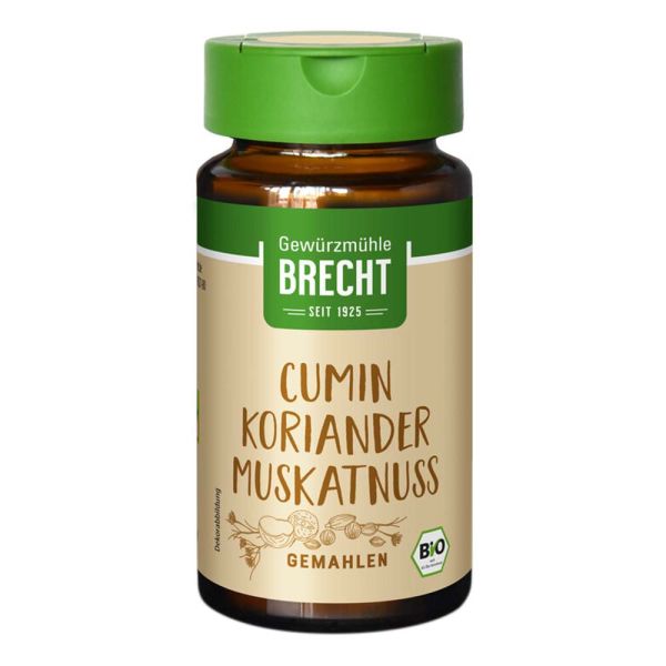 Cumin Koriander Muskatnuss - gemahlen Glas 35g