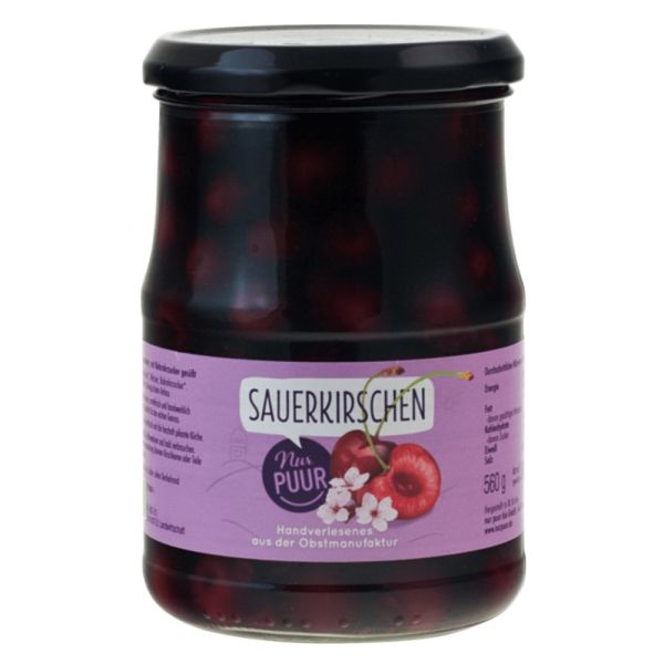 Sauerkirschen - entsteint mit Rohrohrzucker 560g